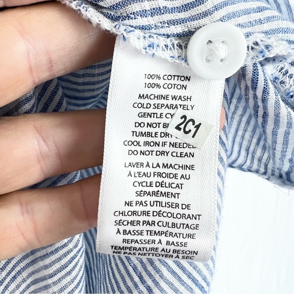 BeachLunchLounge Blue Striped Wrap Top Sz XL - Picture 11 of 11